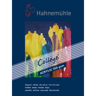 Hahnemühle College Acrylblock / Acrylmalkarton 350 g/m² Größe: 30 x 40 cm / Blockinhalt: 10 Blatt