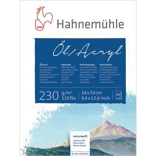 Hahnemühle Öl- und Acrylmalkarton 230 g/m² Größe: 24 x 32 cm / Blockinhalt: 10 Blatt