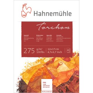 Hahnemühle Torchon Aquarellpapierblock Aquarellkarton 275 g/m² Größe: 12 x 17cm / Blockinhalt: 20 Blatt