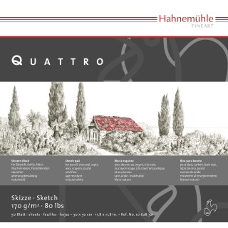 Hahnemühle Quattro Skizzenblock, 25,4 x 25,4cm / 170 g/m² / 50 Blatt