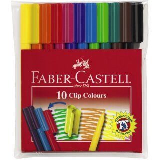 Faber-Castell Clip Colours, 10er Kunststoffetui