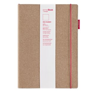 senseBook RED RUBBER, Small, blanko -90 x 140mm, 135 nummerierte Seiten