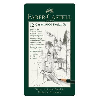 Castell 9000 Bleistift, Design Set, 12er Metalletui