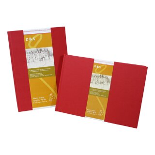 Hahnemühle Skizzenbuch D&S, DIN A4, rot, 80 Blatt, 140 g/m², Fadenheftung